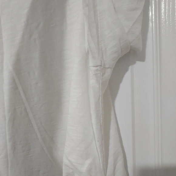 Lane Bryant Cotton Slub White Beaded Neckline 3/4 Sleeve Shirt in Size 18/20 2X - Picture 11 of 11